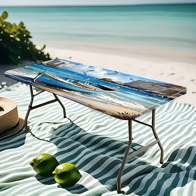 1pc Tablecloth, Stretchable Tablecloth Suitable For Home Decorations, Outdoor Patio Set, Picnic Accessories, Indoor And Outdoor Use