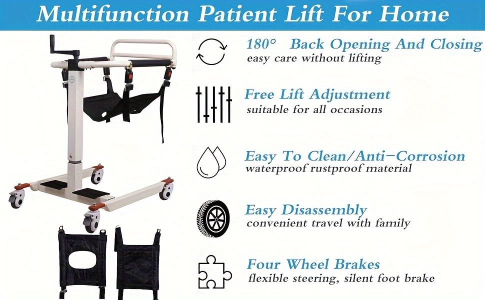 transfer chair   for home   lift for car lightweight bedside bathroom shower chair   aid 275lbs Product details 1