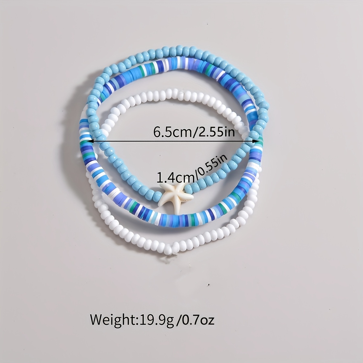 3pcs Beach Ocean-Themed Starfish & Seed Bead Anklet Set for Women