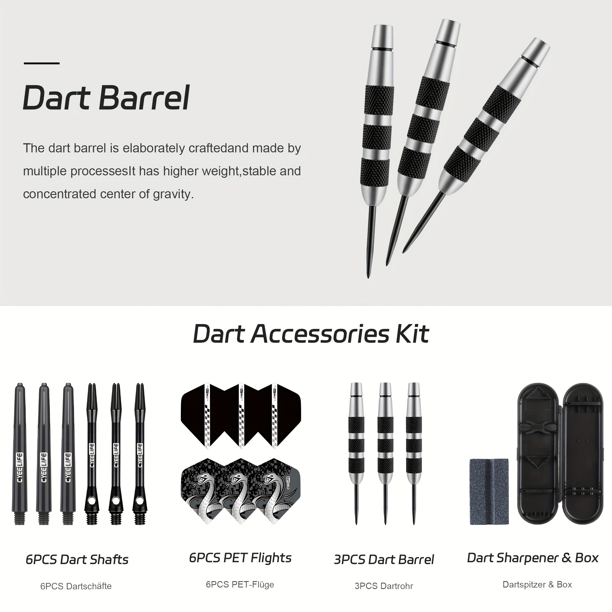 26G Hard Darts met Stalen Punt, Gemaakt van Roestvrij Staal