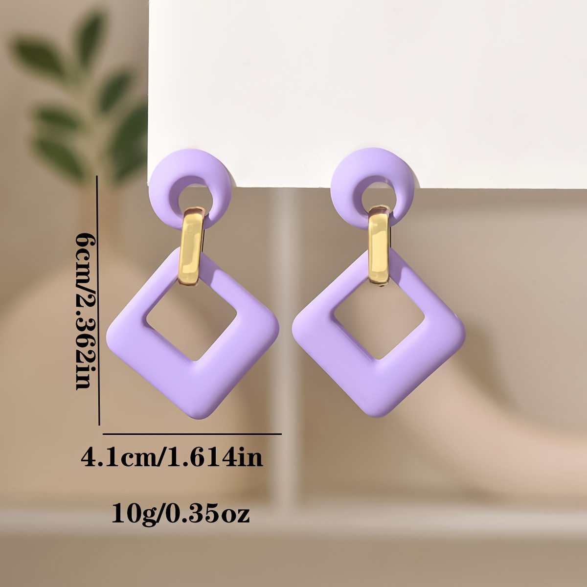 Boho Acrylic Earrings Petal Dangle with Golden Accents