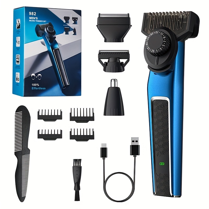 TEMU Beard Trimmer For Men, 3 In 1 Hair Clippers For Men Kit, Nose Hair Trimmer, Micro Shaver Mens Grooming Kit Cordless Electric Hair Trimmer Led Display
