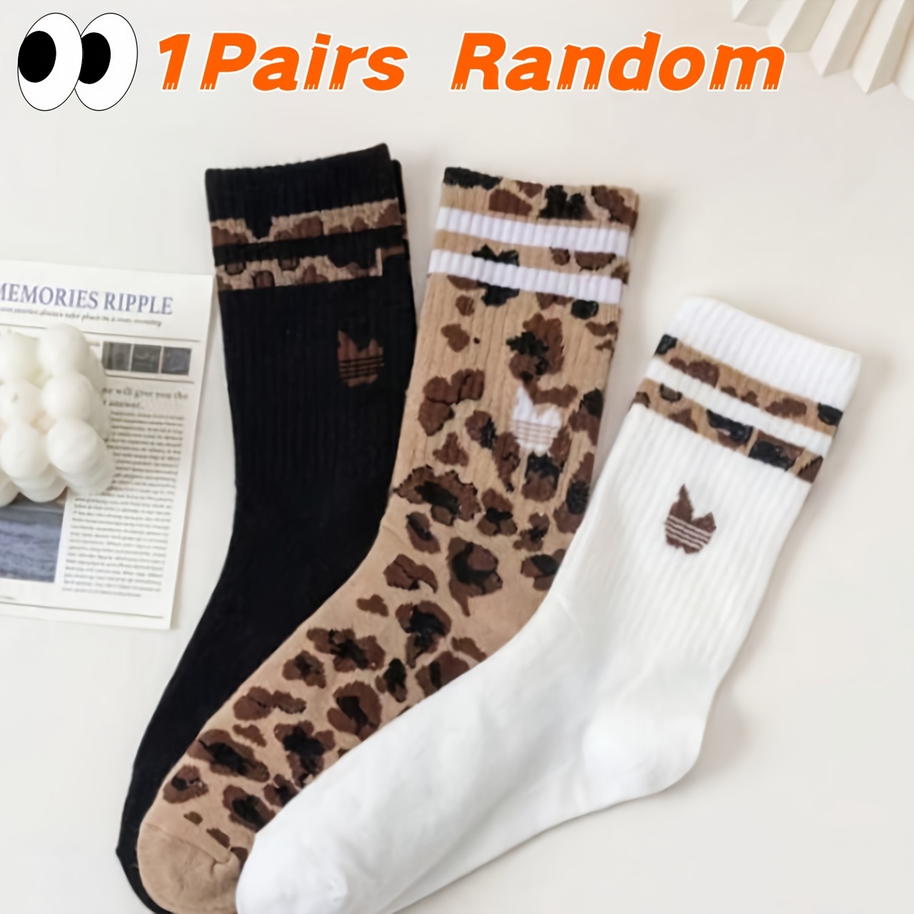 E-shop 1/6 Paar Zufällige Frühlings-Sommer Sportliche, Lässige, Modische Mid-Calf Socken
