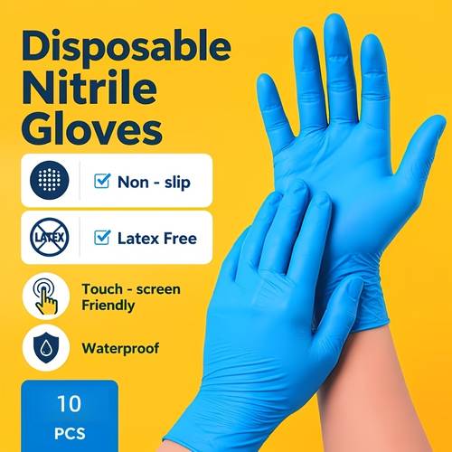 blue nitrile gloves are durable lightweight free and powder free making them versatile cleaning automotive and tattooing purple