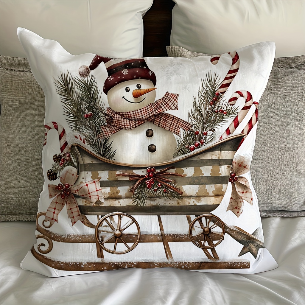 

Christmas Snowman 18 X , , , Zippered Polyester For - And Types - Printed ( Not Included)