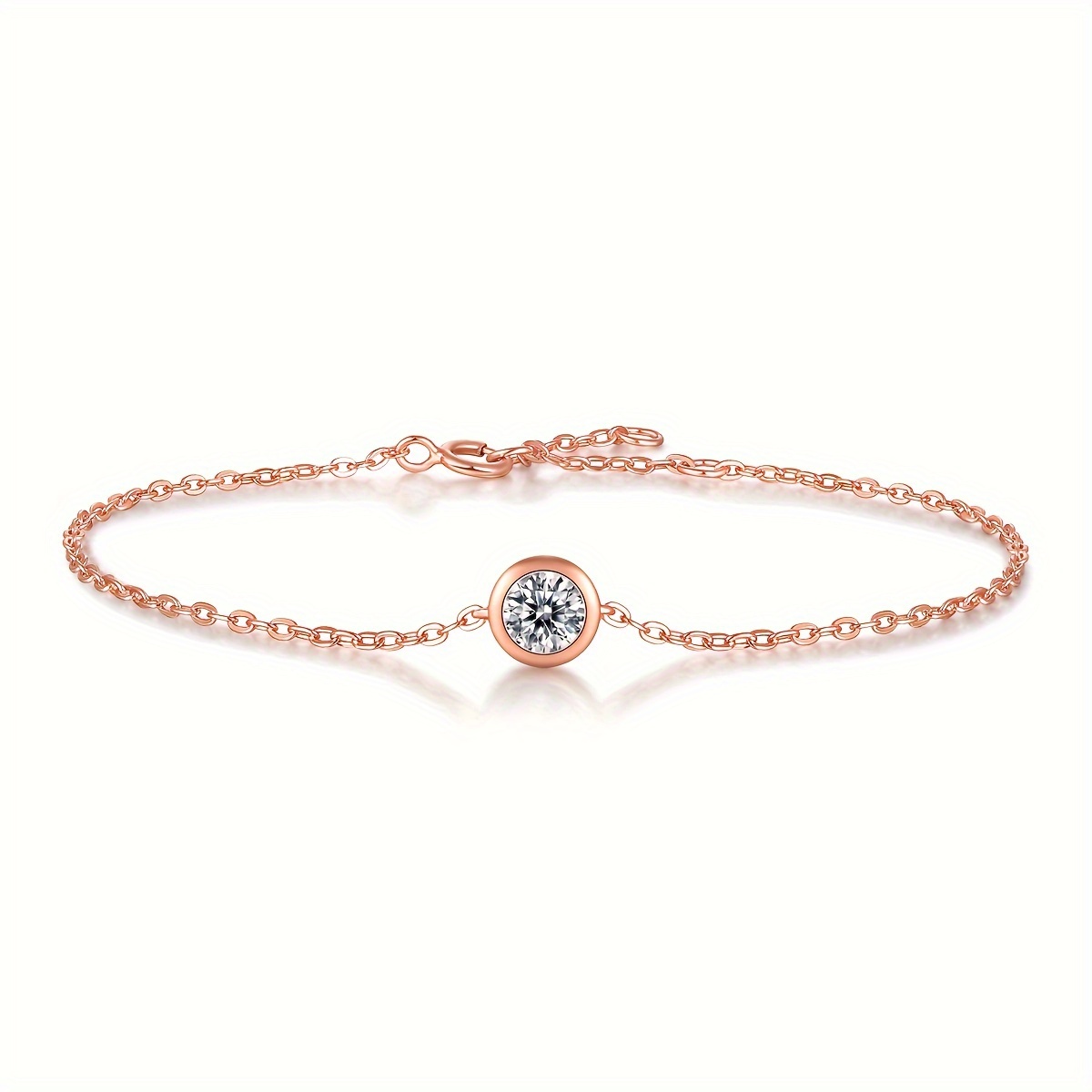 

Dainty Bracelet, Rose Gold Jewelry Vvs1 925 Sterling Silver Bracelet, Gold Plated Tiny Bead Anklet Dainty Foot Chain Cute Foot Jewelry Boho Anklets For Women Gift Moissanite Jewelry