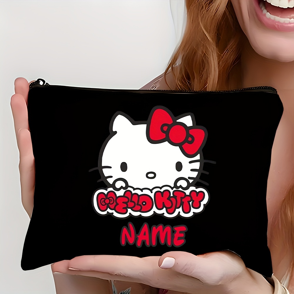 

Custom Hello Kitty Cosmetic Bag - Personalized Name, Lightweight & Foldable, Polyester Travel Pouch With Zipper - Ideal For Birthday Gifts & Daily Use, Hello Kitty Purse