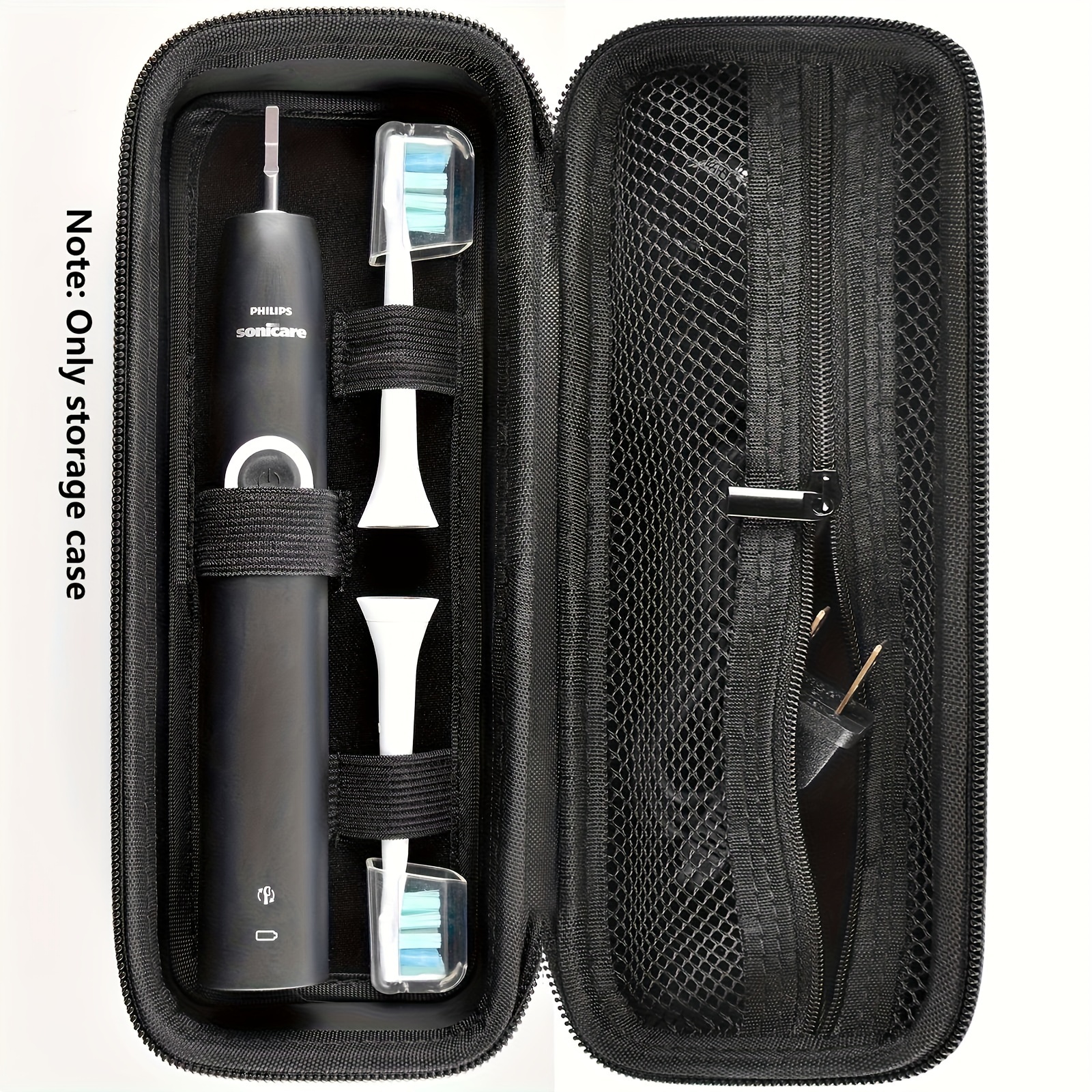 

Black Toothbrush Travel Case, Compatible With Oral-b , 2000, 3000, 3500, 1500, For Sonicare Protective Clean 4100 5100 Electric Toothbrush With Mesh Pocket For Accessories