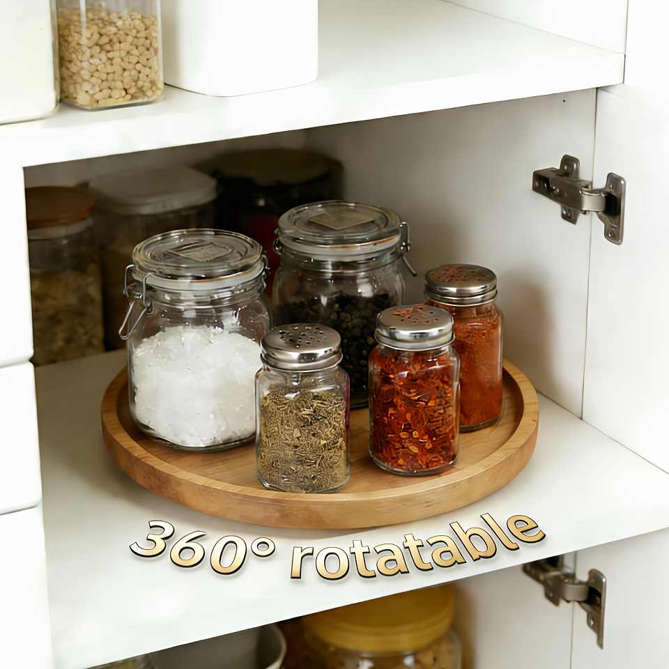 TEMU 1/2pcs Kitchen Spice Rack, Kitchen Storage Rack, Kitchen Supplies, Wooden Tray, Spice Container, Kitchen Storage Items, Tray, Kitchen Decor,