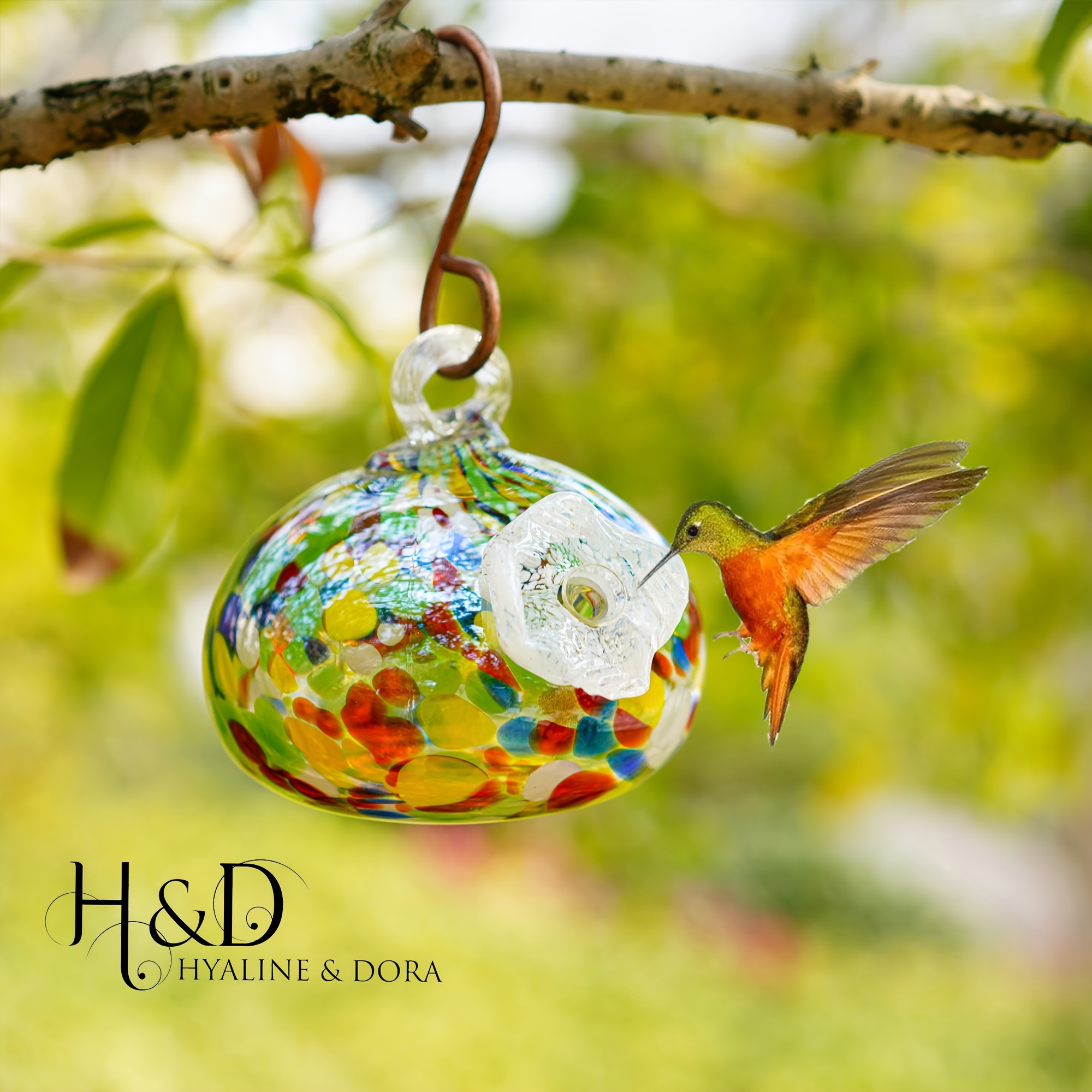 

H&d Hyaline& 1pcs Glass Hanging Birds Feeder With Hook Hummingbird Feeders For Outdoors Glass Hummingbird Feeders Garden Backyard Decor Gifts