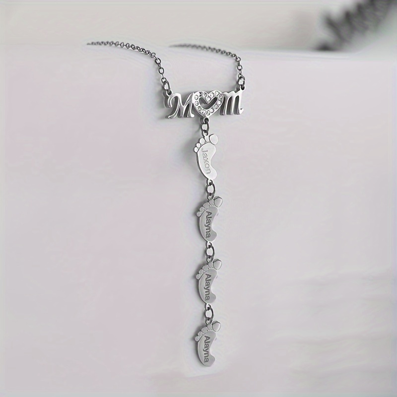Personalized Family Name Stainless Steel Pendant Necklace, Engravable