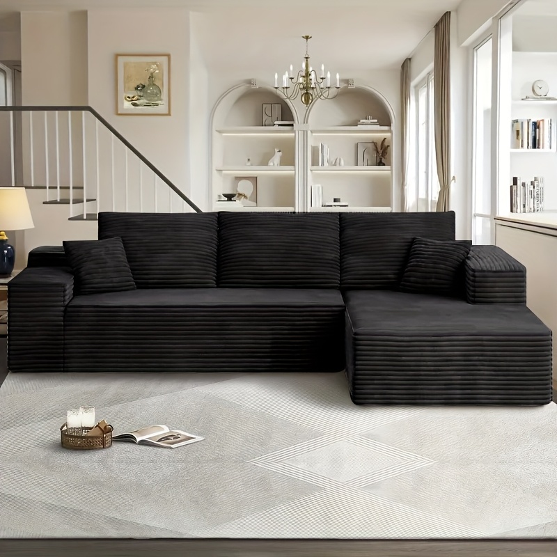 Modern Chenille Soft Cushion Combination Sofa Set, Modular L - Shaped Combination Living Room Sofa Set, Free - Combination Living Room And Tatami Room Sofa (side Chaise Longue)