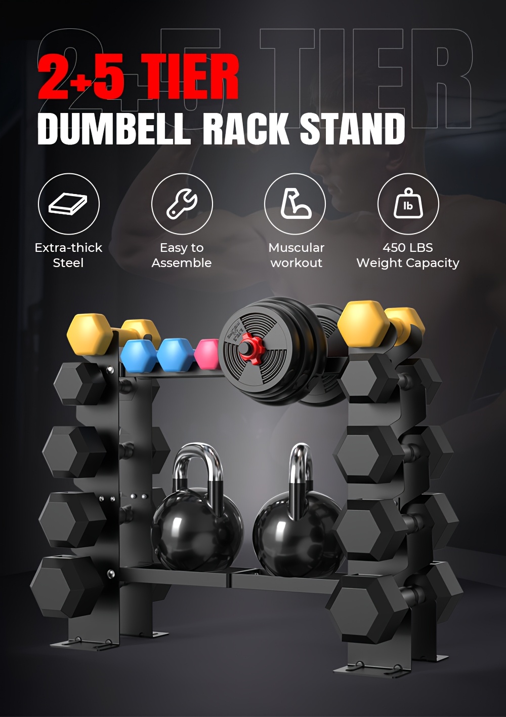 Dumbbell storage rack sold by 100 Spartans