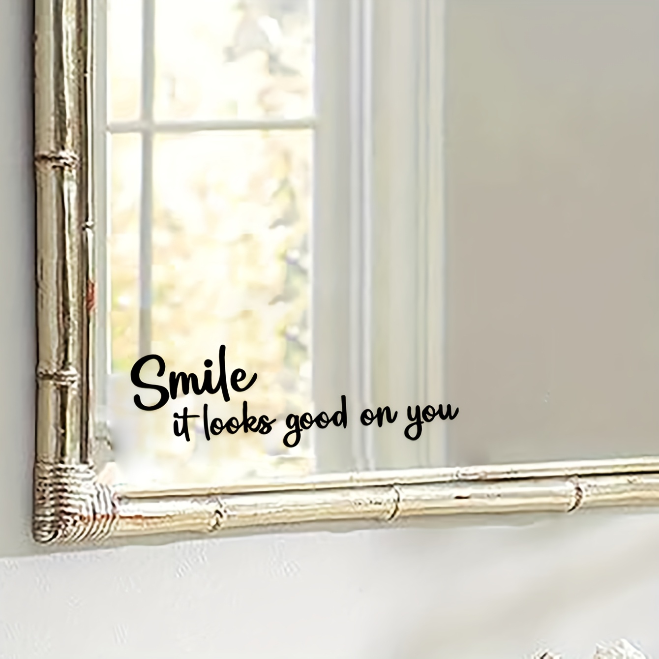 Car Stickers Positive Energy Waterproof Bathroom Mirror Make-up Mirror Door Window Wall Decorative Stickers Stickers
