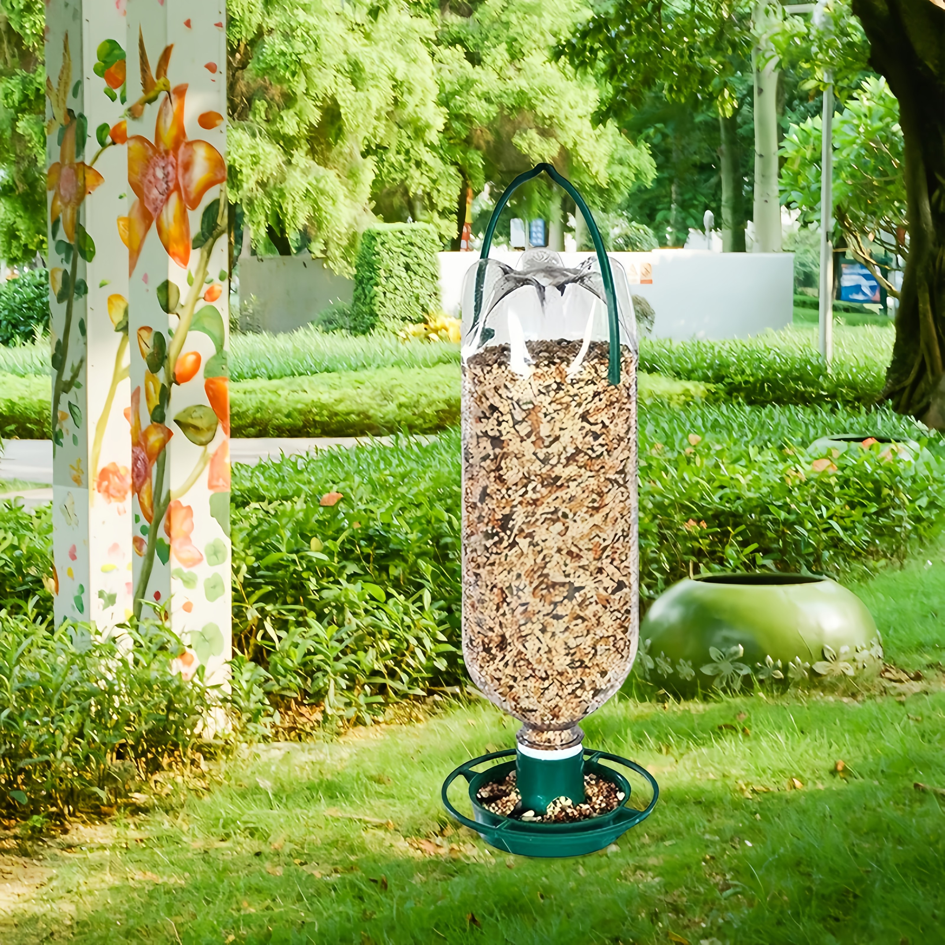 

1pc Hanging Bird Feeder, Plastic Wild-bird--feeders, Ideal For , Easy Diy With Bottles, No Electricity Or Battery Needed, Perfect Christmas Gift For Bird Lovers