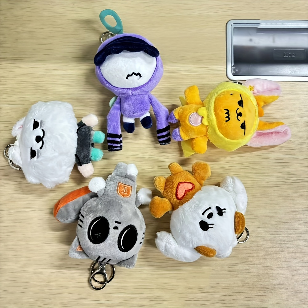 

Kpop-inspired Plush Keychains - Txt Cute Soft Keyring Set For Bags & Accessories