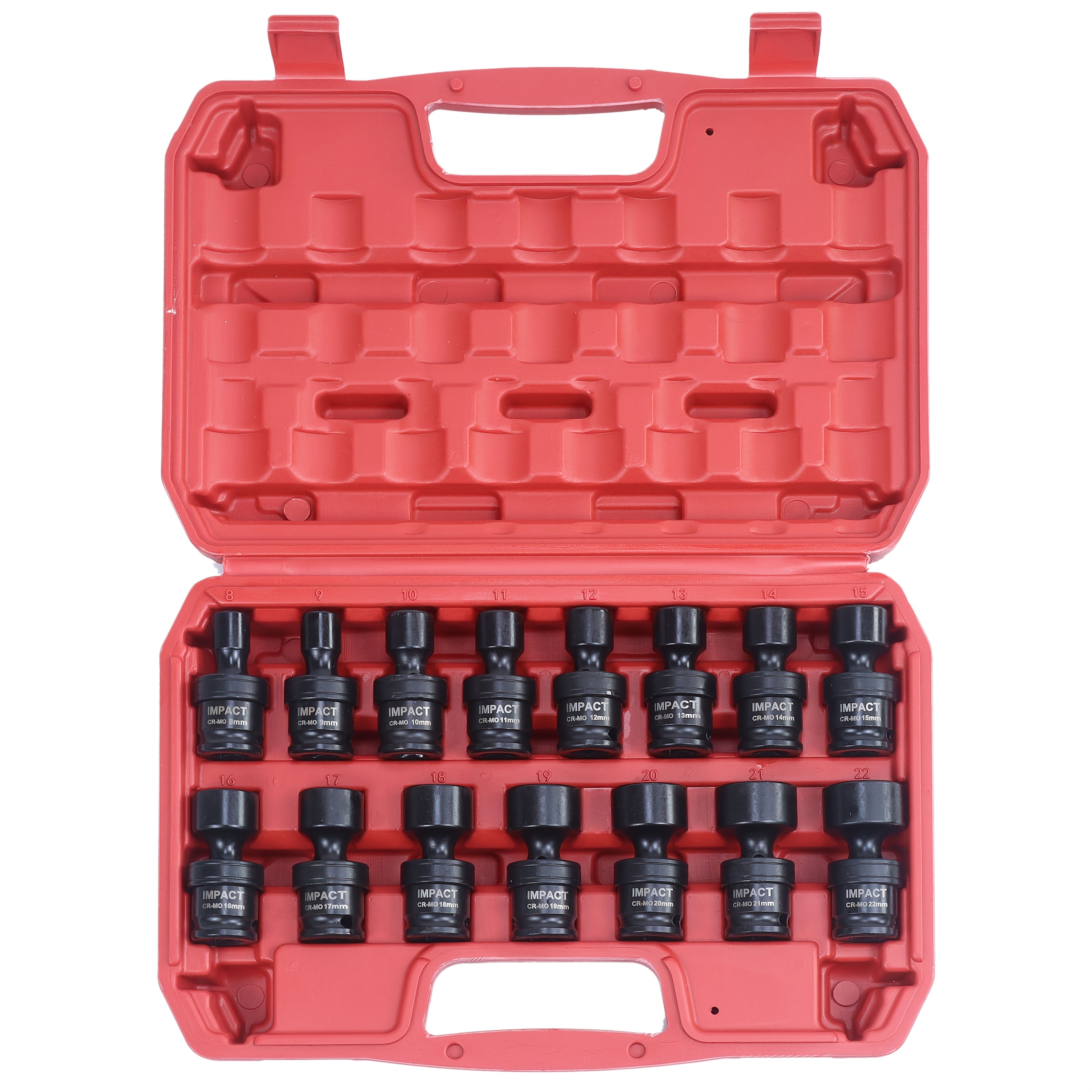 49/76/15pcs Heavy-Duty Impact Socket Set, CR-V Steel Impact Driver Kit with 3/8