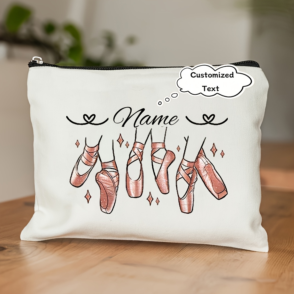 

Elegant, Chic Ballet-themed Makeup Bag - Lightweight, Foldable & With Zipper Closure - Travel & Dance - Ideal Party Favor Gift