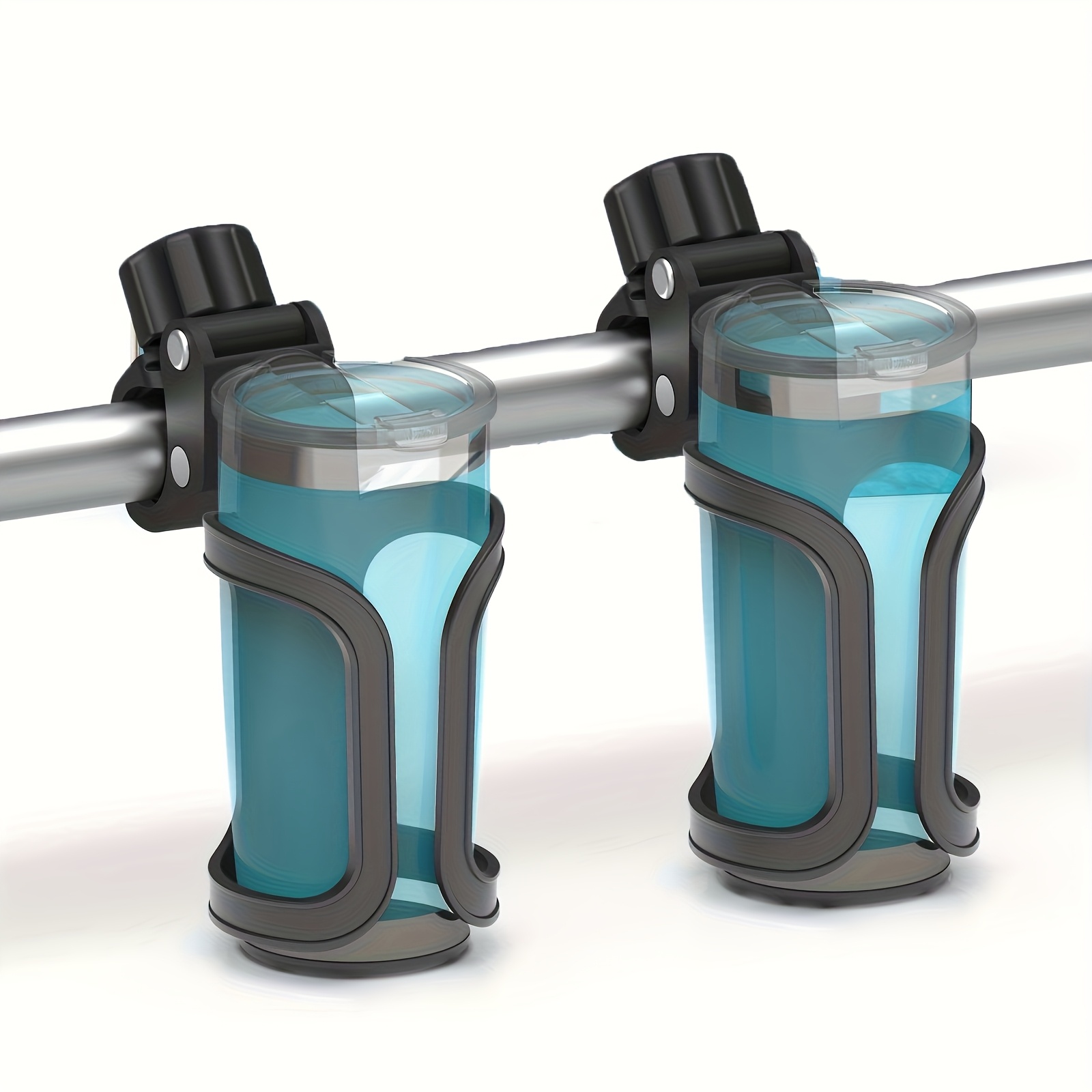 2-pack Marine Top Rail Cup Holders With 360° Rotating & Installation - Heavy-duty Non-slip Boat Drink Holders Compatible With 20-40oz Water Bottles/jugs For Boats, Yachts, Fishing ( Marine Accessory)