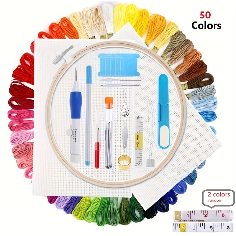 Embroidery Starter Kit with 50 Colors Stitch Thread