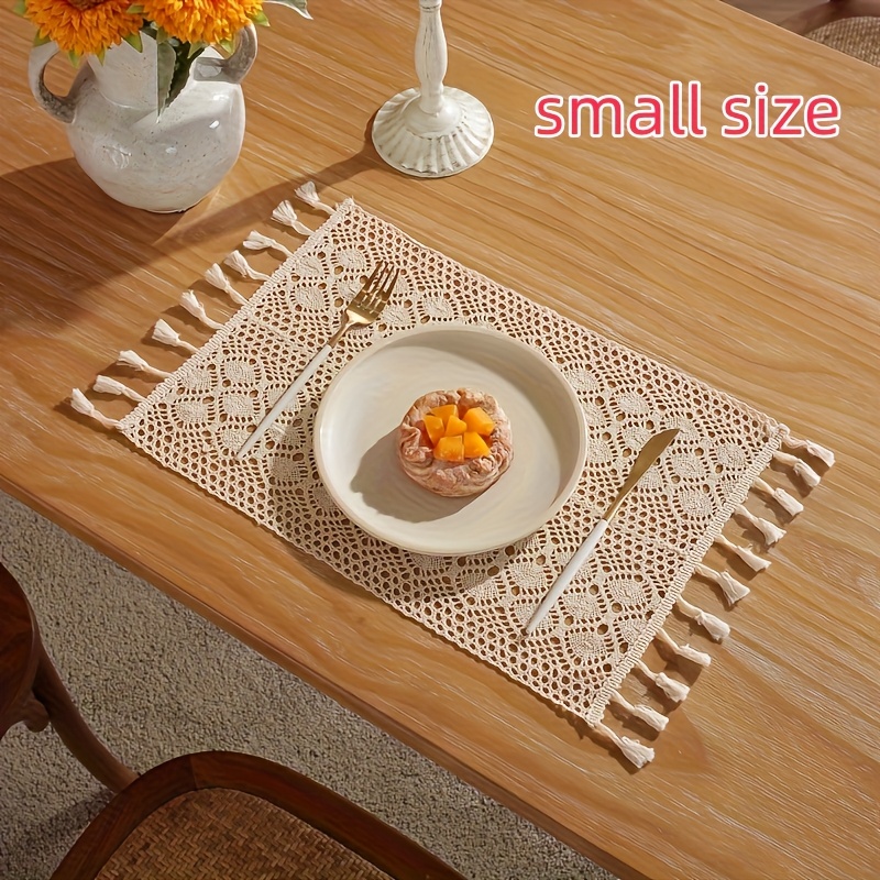 Janef Runner da tavolo in cotone con pizzo beige e bianco