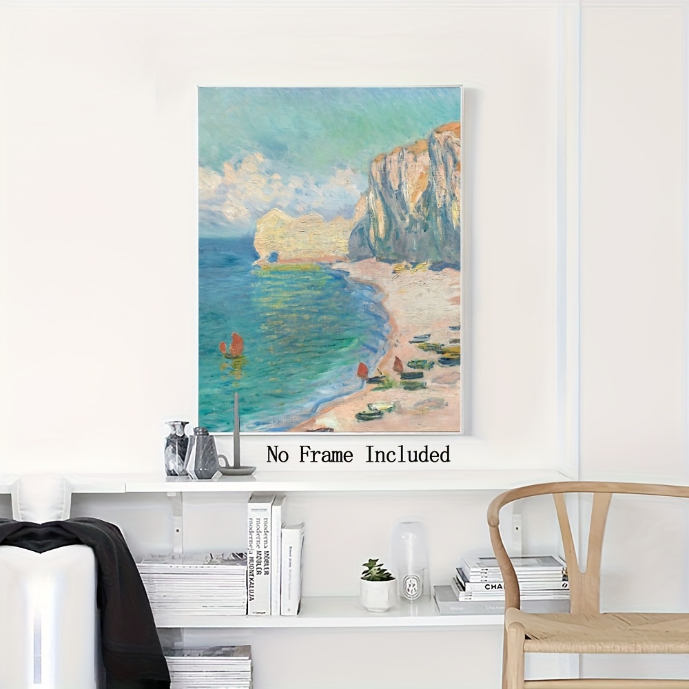1pc印象派風景画クロード・モネのエトルタ海岸がキャンバスに印刷 