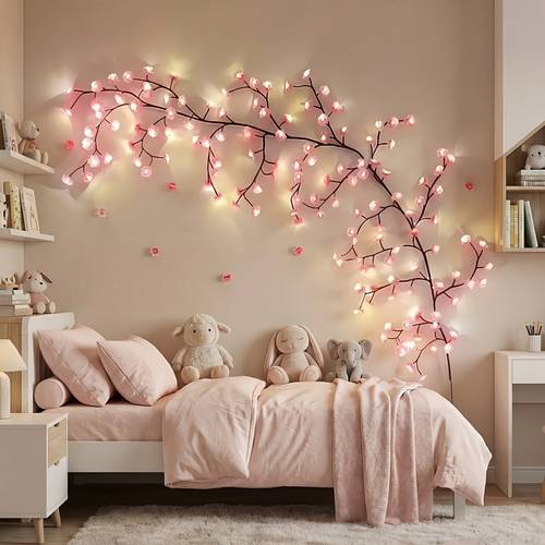 96 cherry vine string lights 48 led bulbs 48 cherry flowers cherry branch lights cherry vines led branch lights usb powered suitable for bedroom living room walls parties festivals