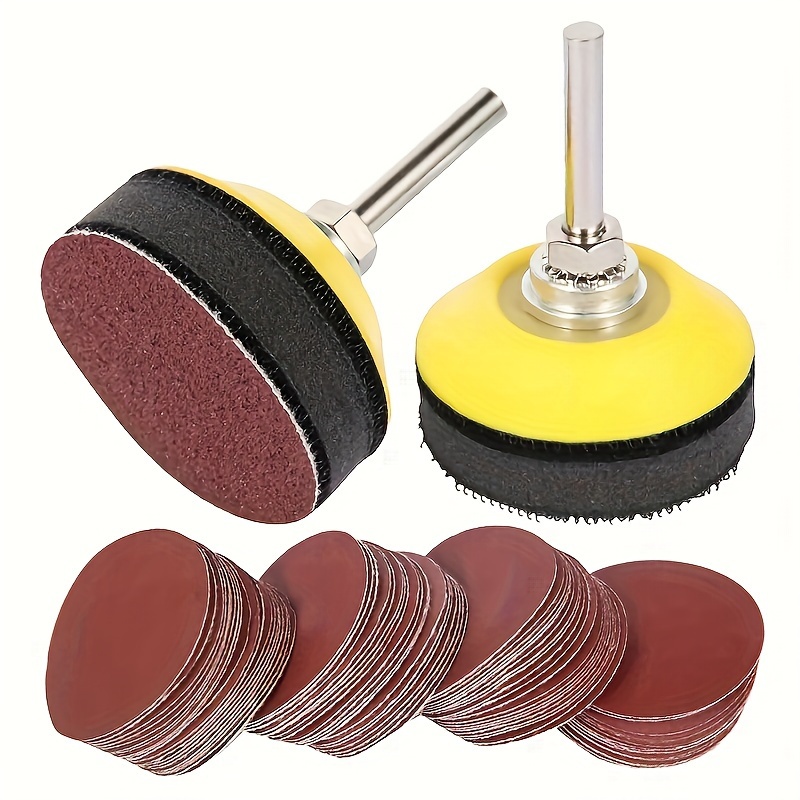 

50pcs/100pcs/300pcs 2 Inches Drill Sander With Back Plate 1/4" Shank Sanding Discs Pad Kit Including 80-3000 Grits Sandpapers