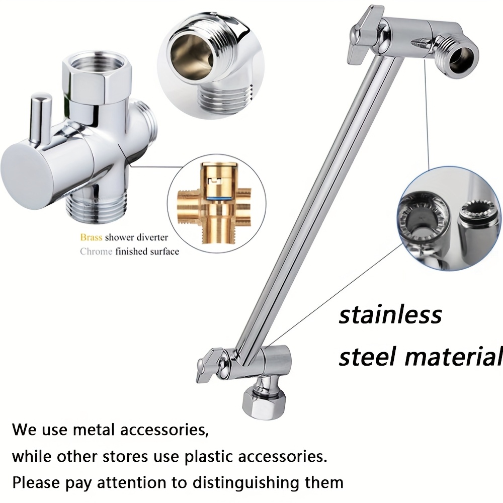Extension De Pommeau De Douche Mural En Acier Inox 15cm G1 2 Pouces Bras De Douche Coude Tuyau Supplementaire