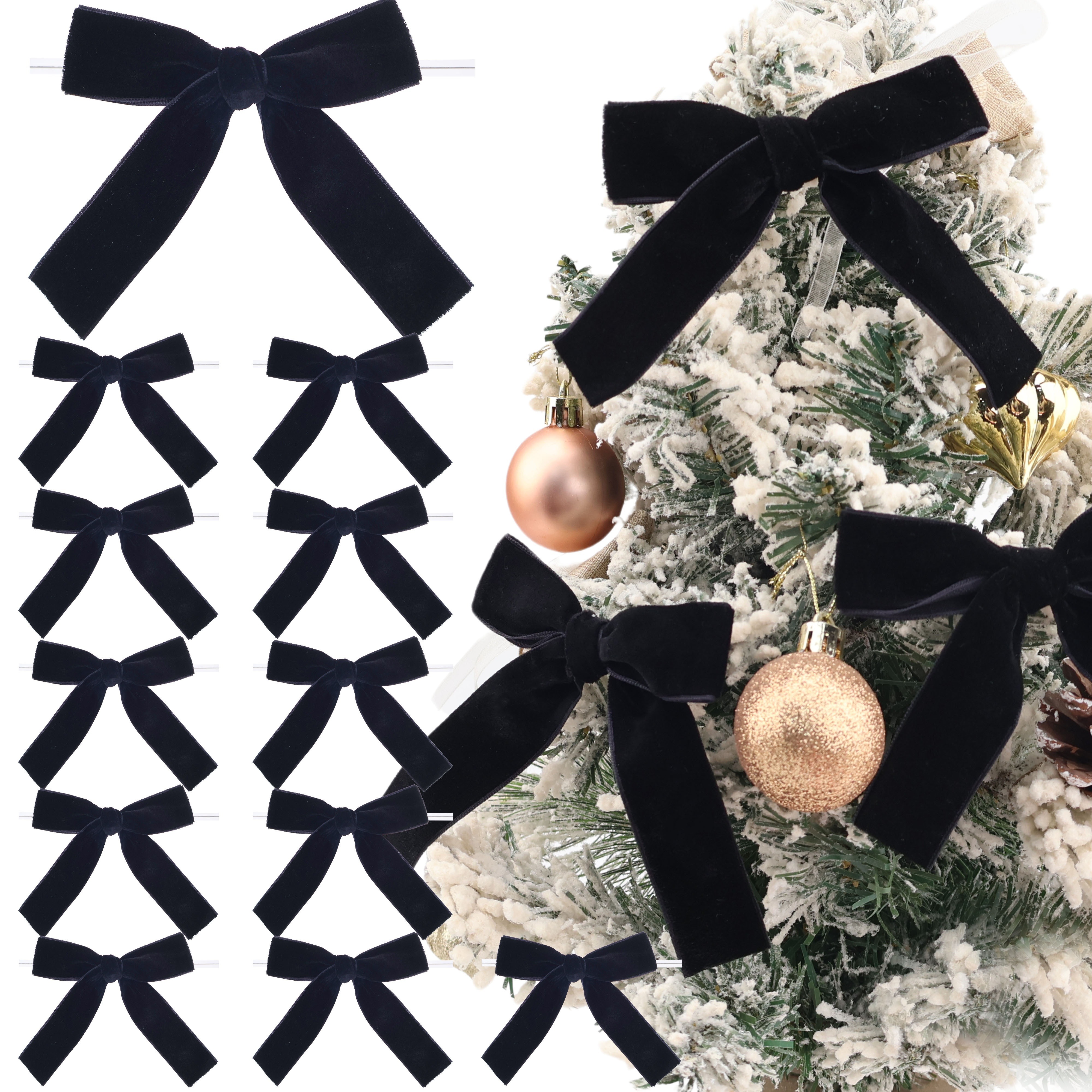 TEMU 12pcs Bows For Christmas - Twist Tie Design For , Wreaths, & - For Decorations, Weddings &