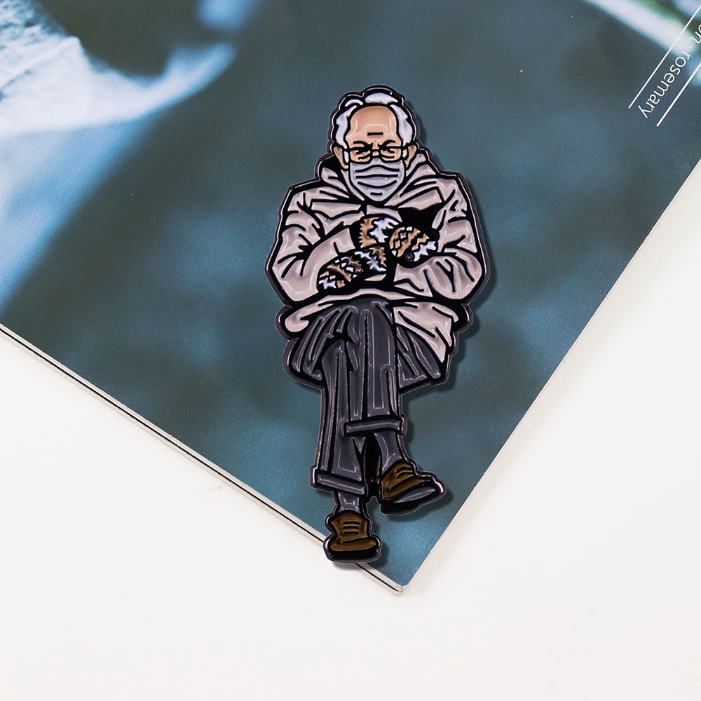 TEMU 1pc Adorable Cartoon Grandpa Character Enamel Pin - Cute Alloy Brooch For Backpacks, Clothing, Collars & Hats - Whimsical Fashion Accessory, Ideal Gift For Women