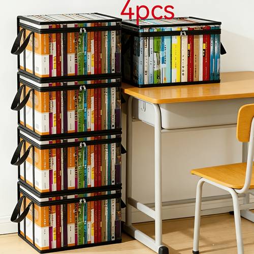 4 pack heavy duty clear storage bins with lids large rectangular organizer boxes front lid and closure space saving design for books clothes for office durable plastic containers storage for bins