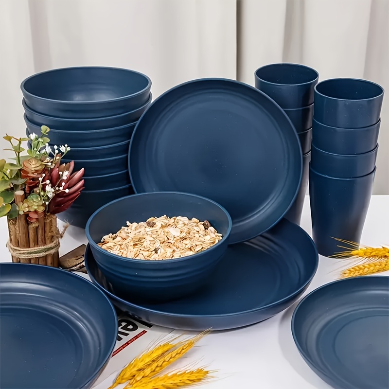 32pcs in one heavy duty plastic dinnerware set Temu Oman