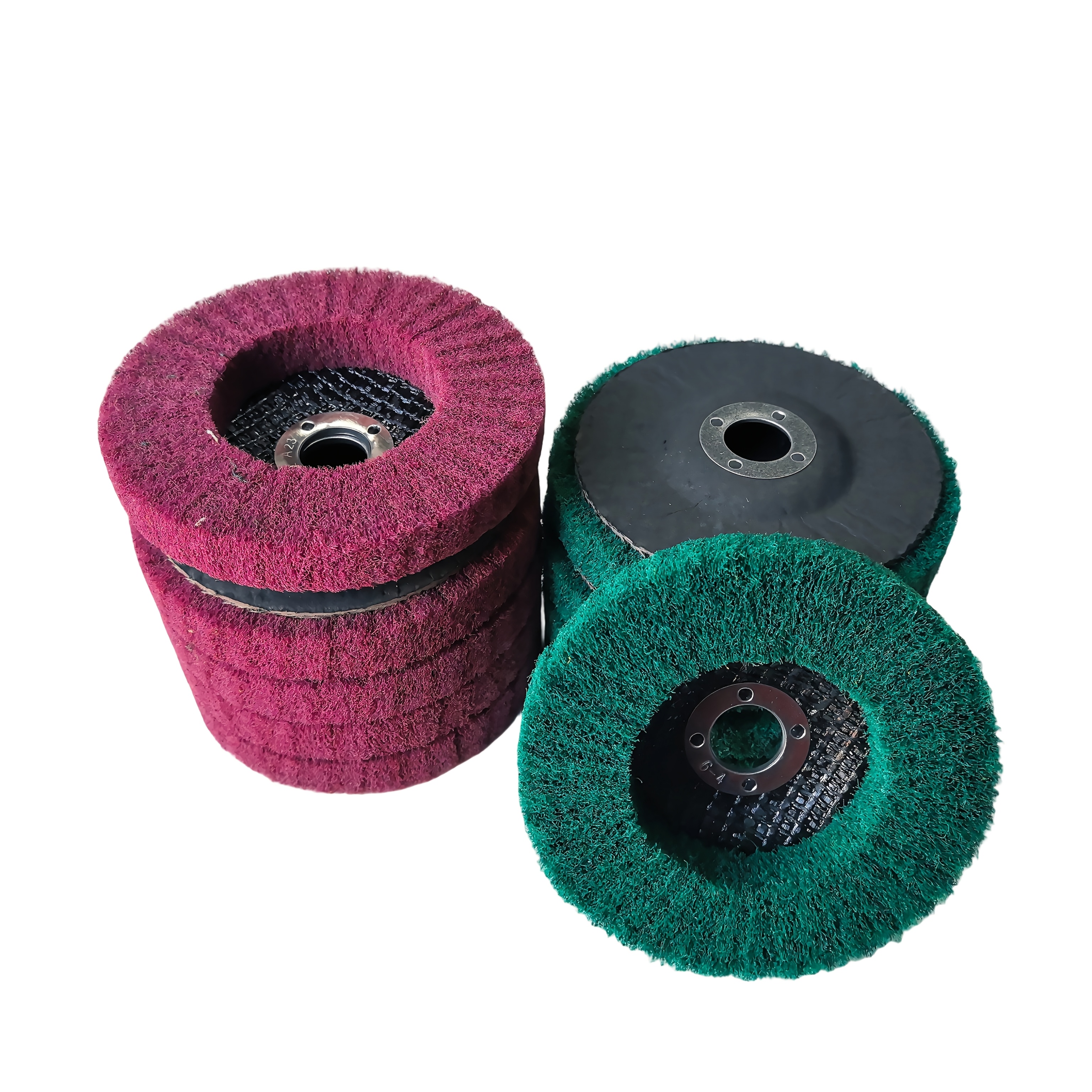 TEMU 10pcs Mixed 180/320 Grit Nylon Fiber Flip Metal Polishing Wheel, 4-inch Grinding And Polishing Disc For Deburring And Rust Removal On Complex