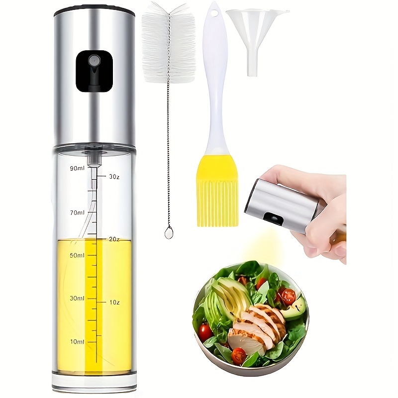TEMU 1pc - Cooking Oil Sprayer, Olive Oil Sprayer, Portable Glass Oil Sprayer, Coconut Oil Dispenser, Olive Oil Spray Bottle, Stainless Steel Oil