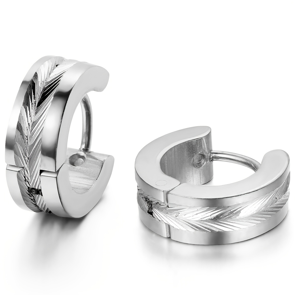 Image of 4mm Wide Colorful Sparkling Stainless Steel Men's And Women's Ear Cuff Earrings