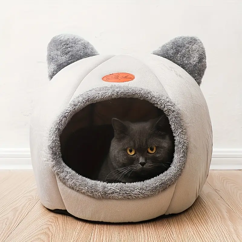 1pc cozy cat bed house polyester easy assembly machine washable non slip bottom pet shelter for cats and small dogs 0 14kg cats 6kg dogs details 2