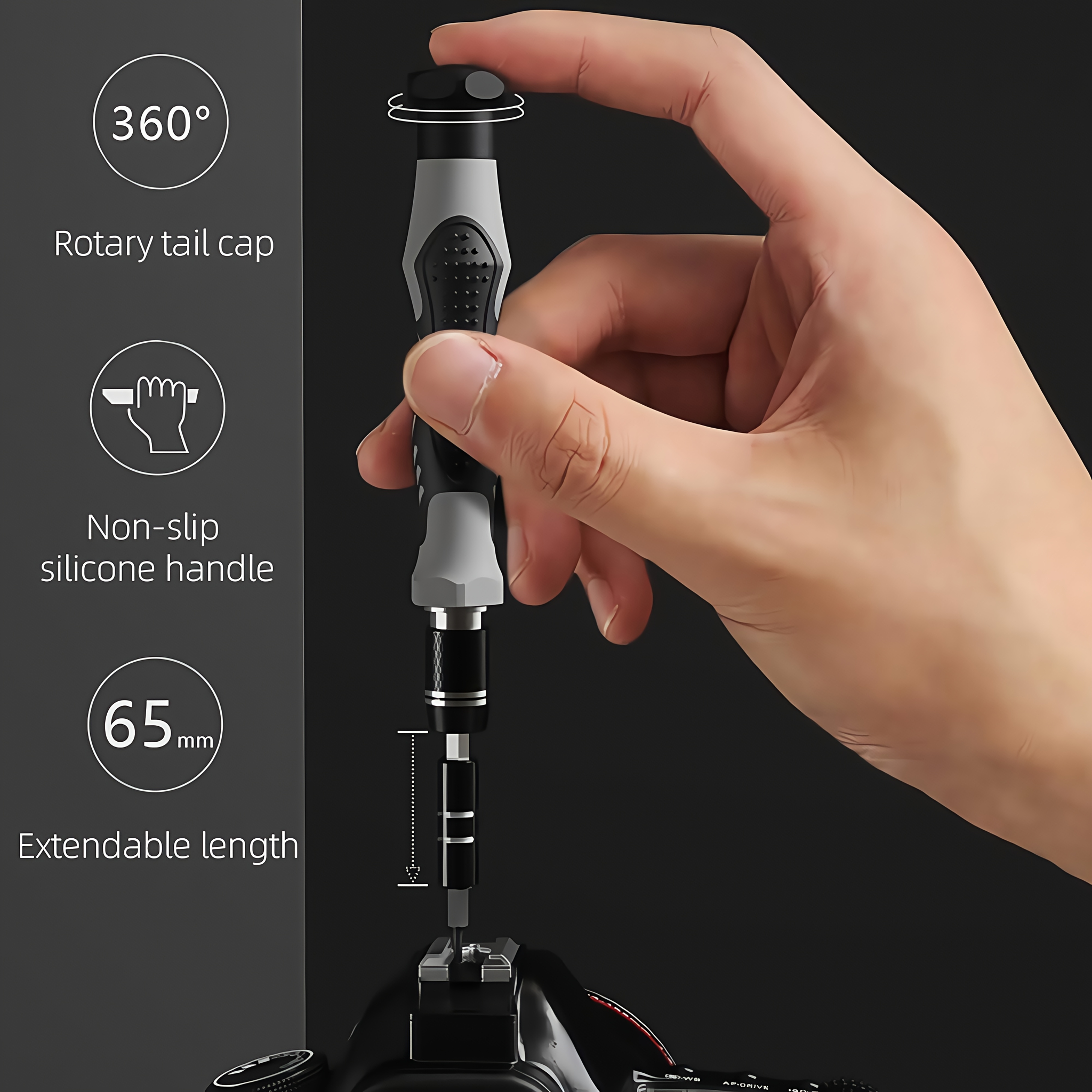 132in 1 small precision screwdriver set   repair tool kit with 108 magnetic screwdriver bits   screwdriver set with extension rod kit for phone computer tablet watch anti slip handle and 360 rotating flexible hose design Product details 5