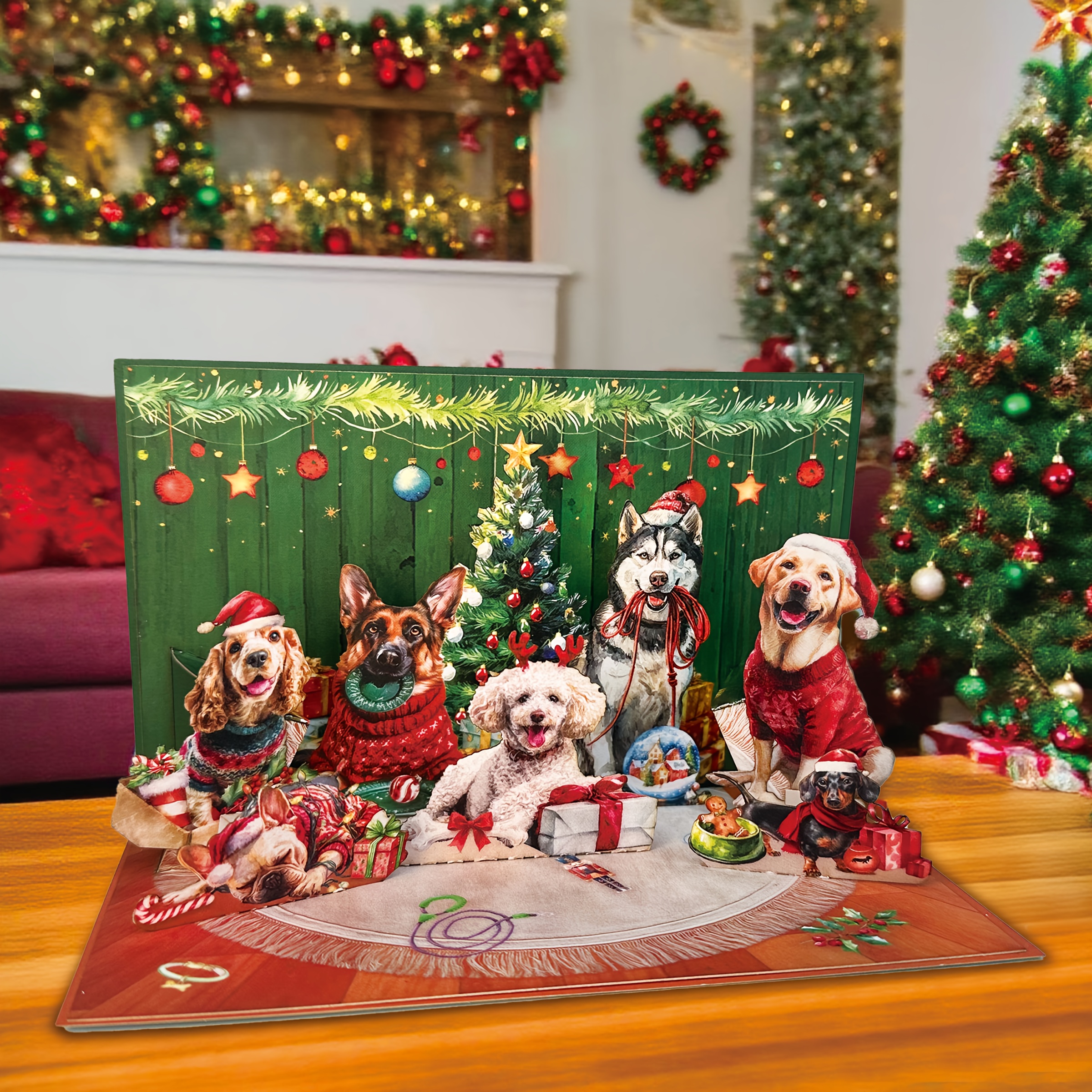 3d Greeting Card Featuring A Cute Christmas Puppy, Perfect For Holiday Wishes And Invitations To Festive Gatherings With For , Ideal For Indoor Celebrations And Seasonal Gifts
