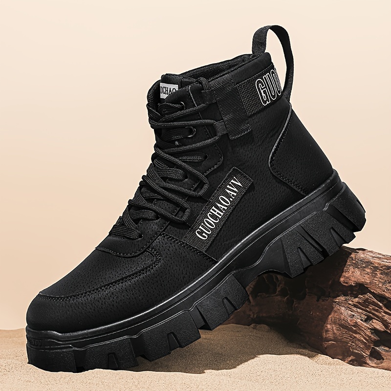 

Men'-inspired High-top Boots - Warm, Lace-up Casual ,