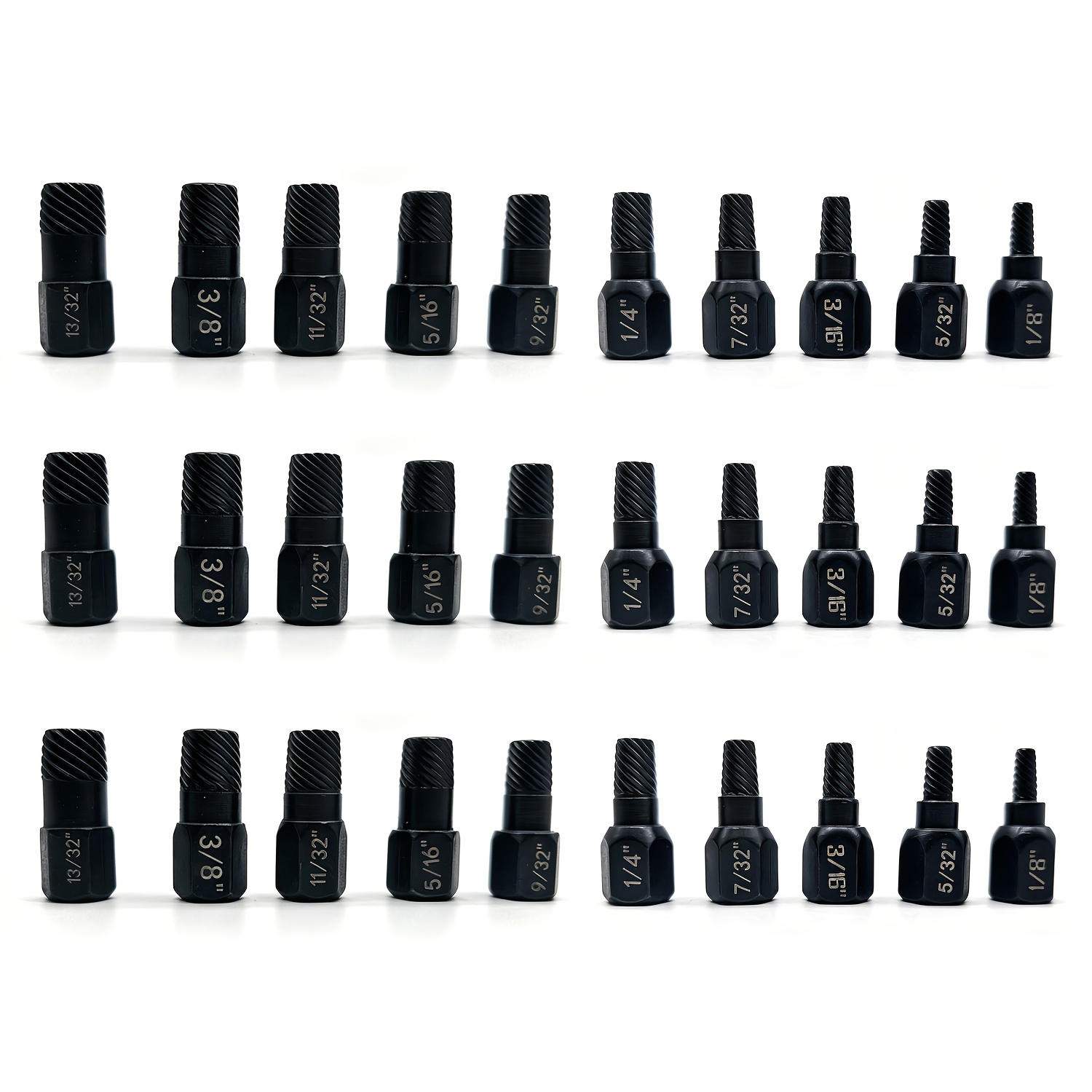 TEMU 30pcs Heavy-duty Carbon Broken Remover Tool & Thread Extractor Set Suitable For Auto Repair, Machinery Maintenance, Broken Bolts/screws Removal,
