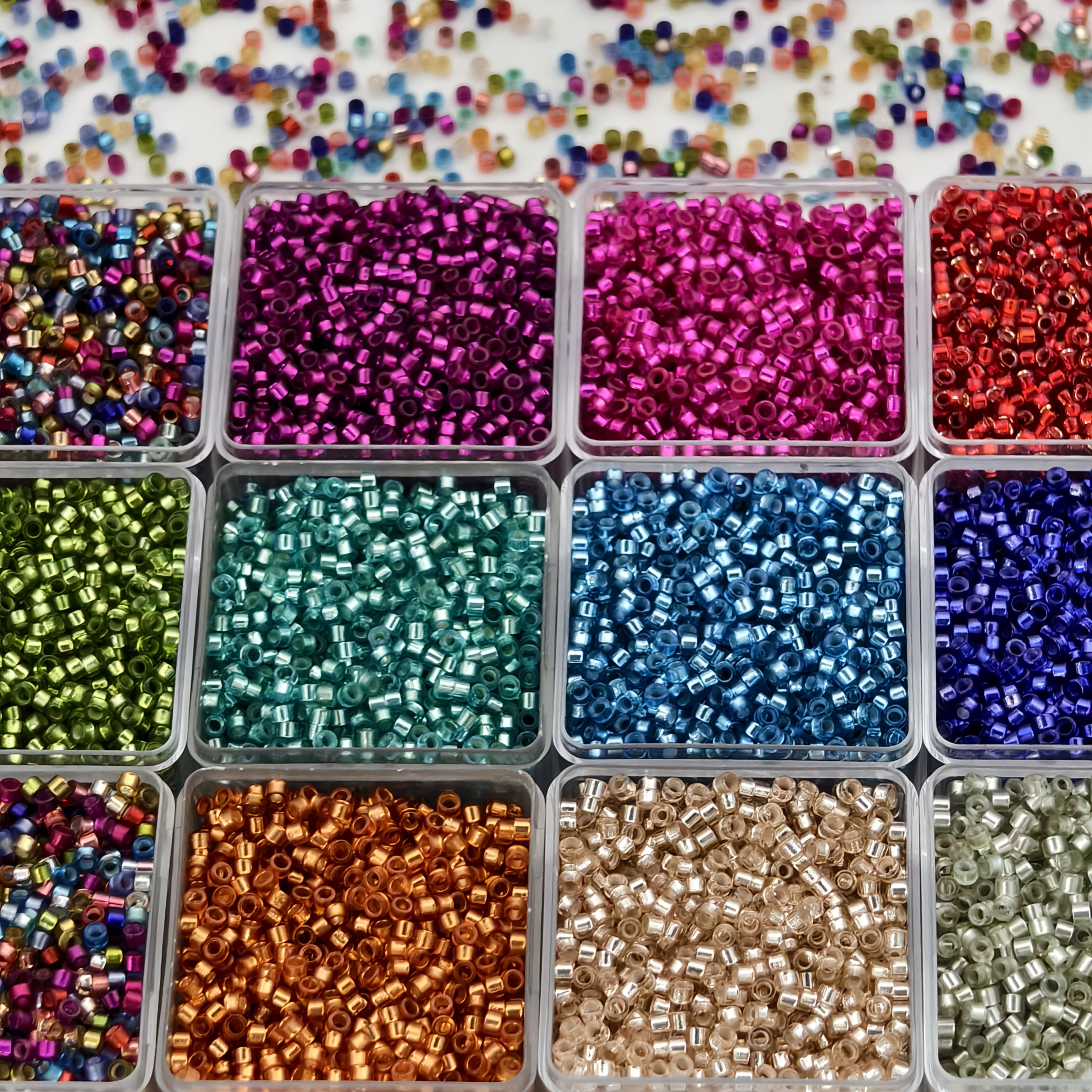 TEMU 1940pcs Perles de riz en verre rétro de 2,5 mm, couleurs mélangées, perles de haute qualité, vêtements, chaussures, bottes et ajouts de bijoux >