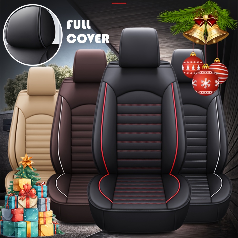 

Car Seat Covers Full Set, 5 Seats Universal Seat Covers For Cars, Waterproof Pu Leather Auto Seat Protectors, Front And Rear Seat Protectors