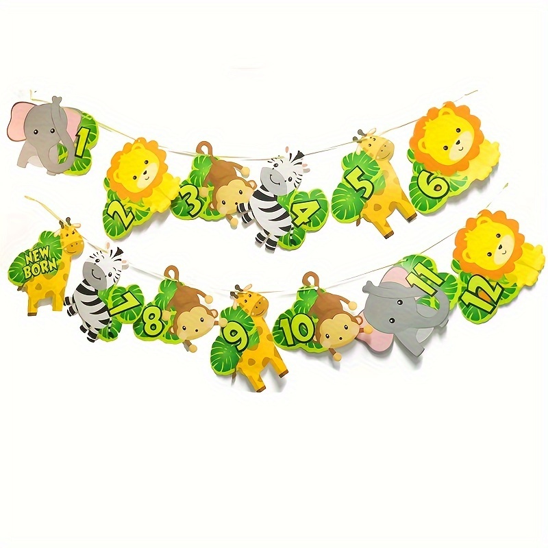 Image of Birthday Bunting Banner Woodland Birthday Party Decoration Wild 1 1st Jungle Birthday Party Supplies Halloween Christmas