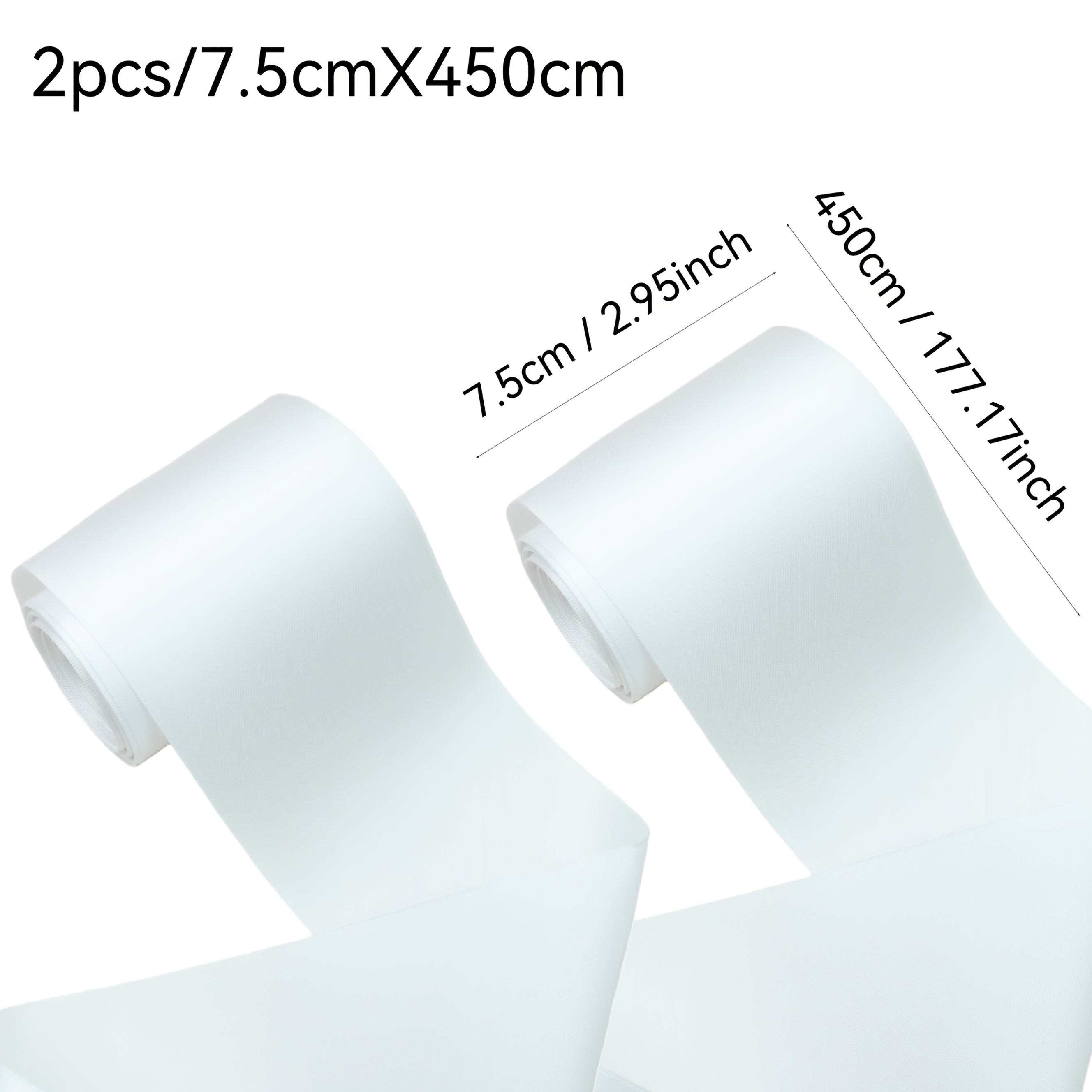 TEMU 2 Spécifications Disponibles, Ruban de Satin en Polyester Ultra-Dense Ultra-Large Brillant de 450 cm de Longueur, Emballage de Bouquet de Boîte