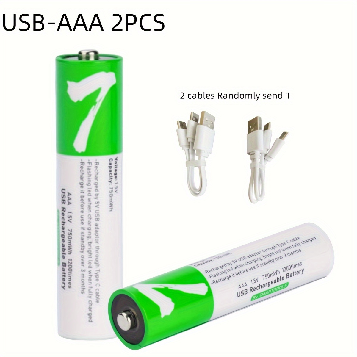 PILAS RECARGABLES USB AAA 450MAH