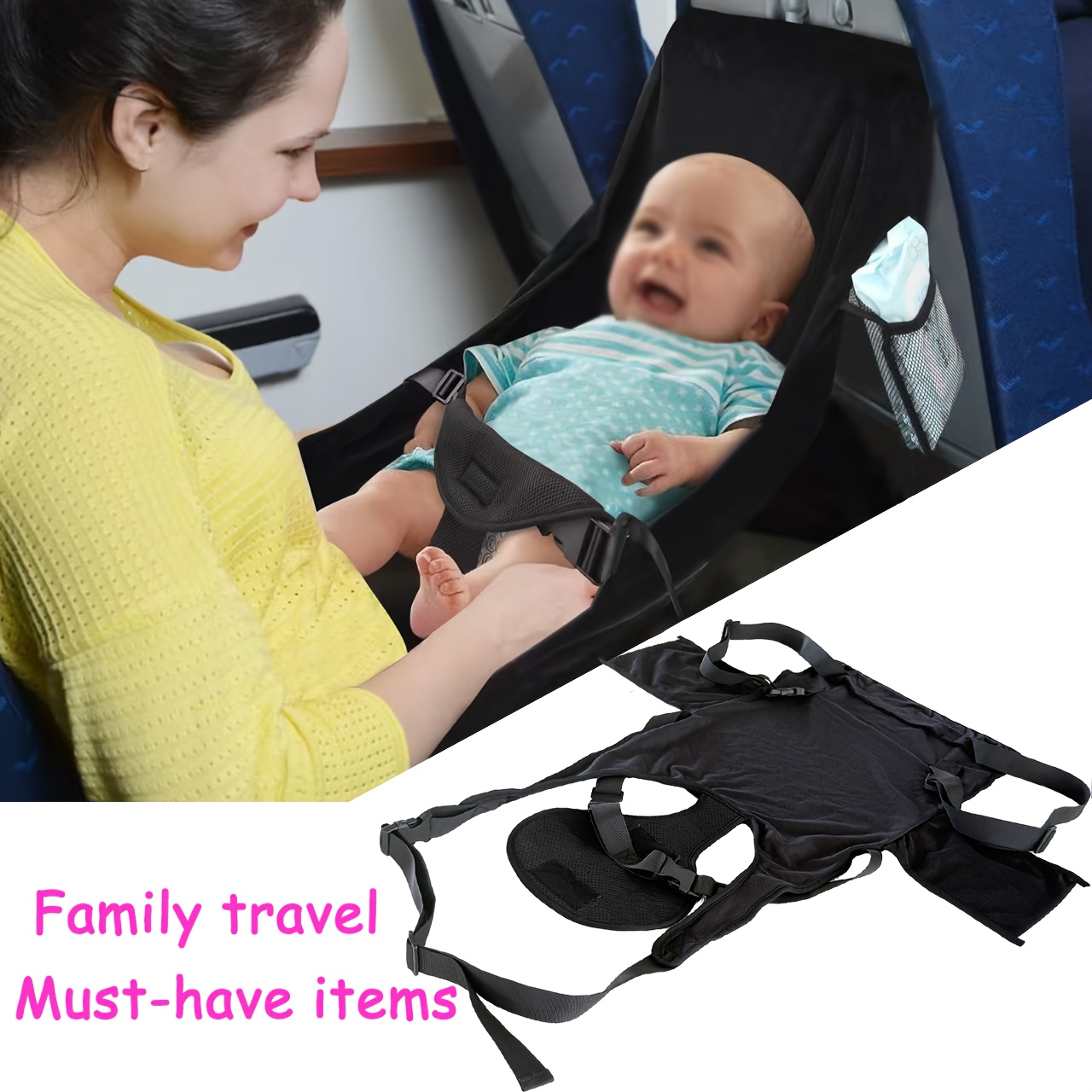 LURICO Flugzeugbett Für Babys – Sitzverlängerung 76x44,5 Cm, Tragbare Schlafmatte Für Flugreisen, Auto & Reisen