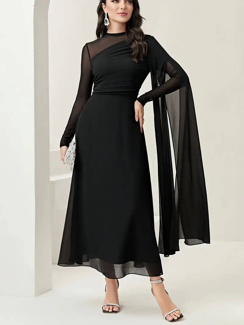 black mesh long sleeve sheer waist cinching midi dress - Temu Norway black mesh long sleeve sheer waist cinching midi dress - Temu Norway