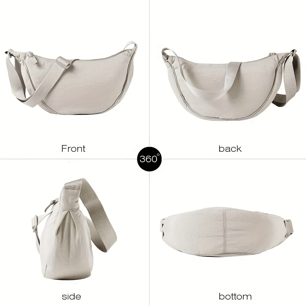★dumaro★ Dumpling Small Crossbody Bag Ivory 2023 New Trend Dumpling Bag Nylon Crossbody Bag for Women