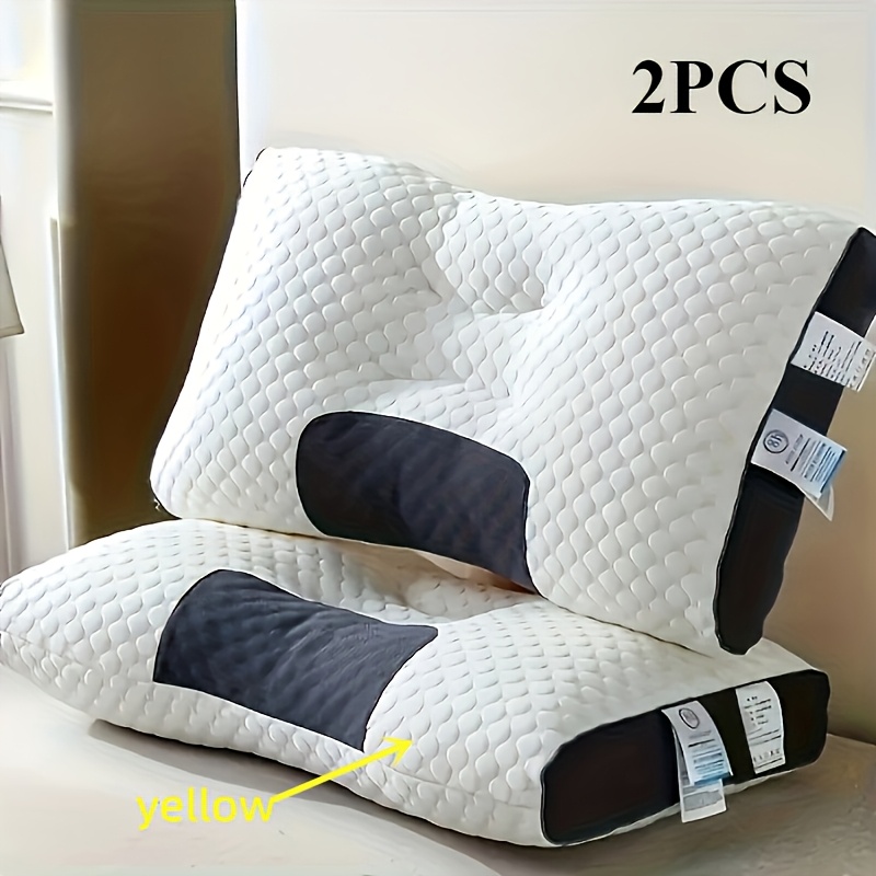 TEMU [2 stuks Ergonomische kussens voor diepe ] 2 stuks Ergonomische cervicale kussens voor diepe - Nekondersteuning, ideaal voor zij- en rugslapers,
